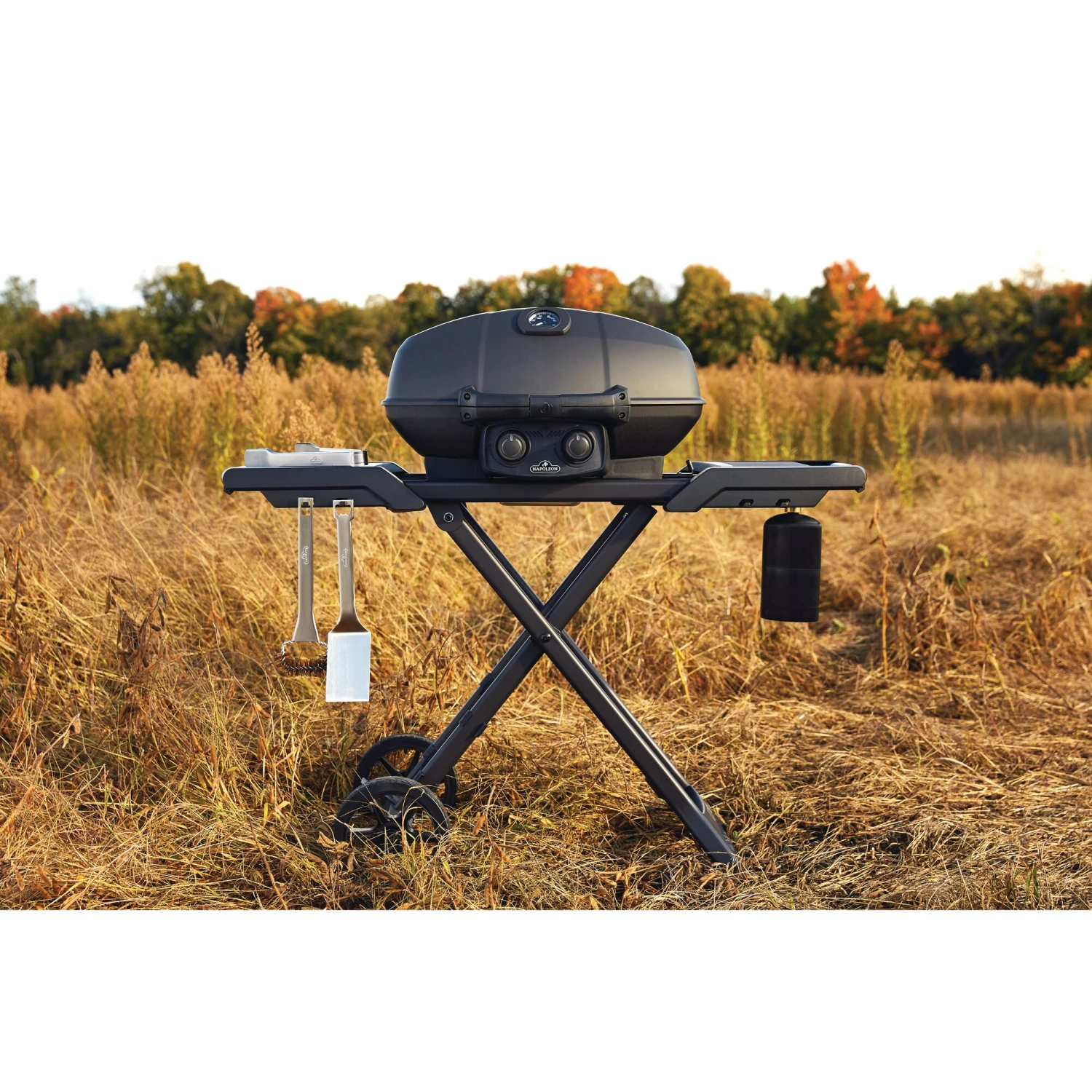 Napoleon Phantom TravelQ PRO 285 Portable Gas Grill With Scissor Cart - Image 9
