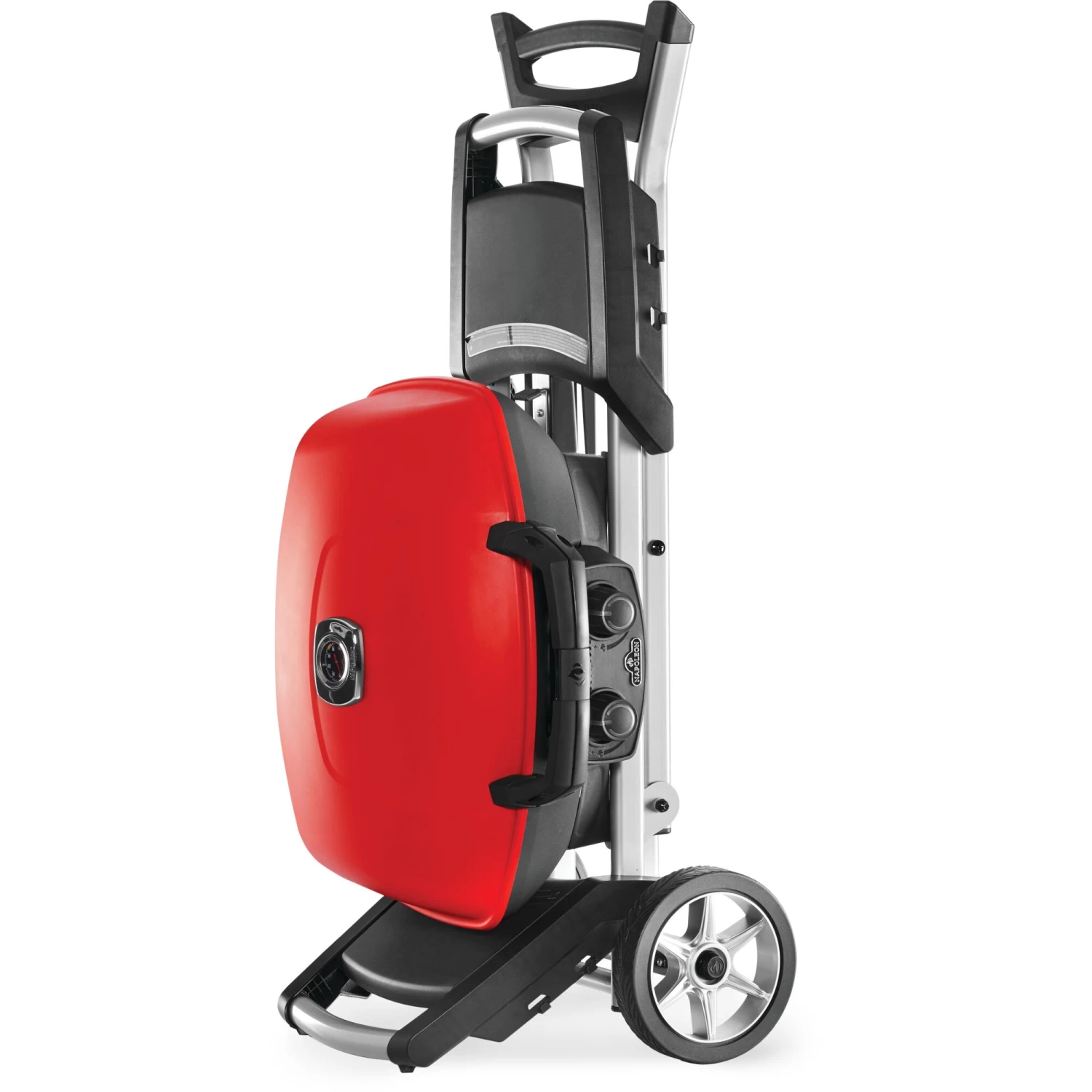 Napoleon TravelQ 285X Portable Propane Gas Grill And Scissor Cart With Griddle - Red - Image 5