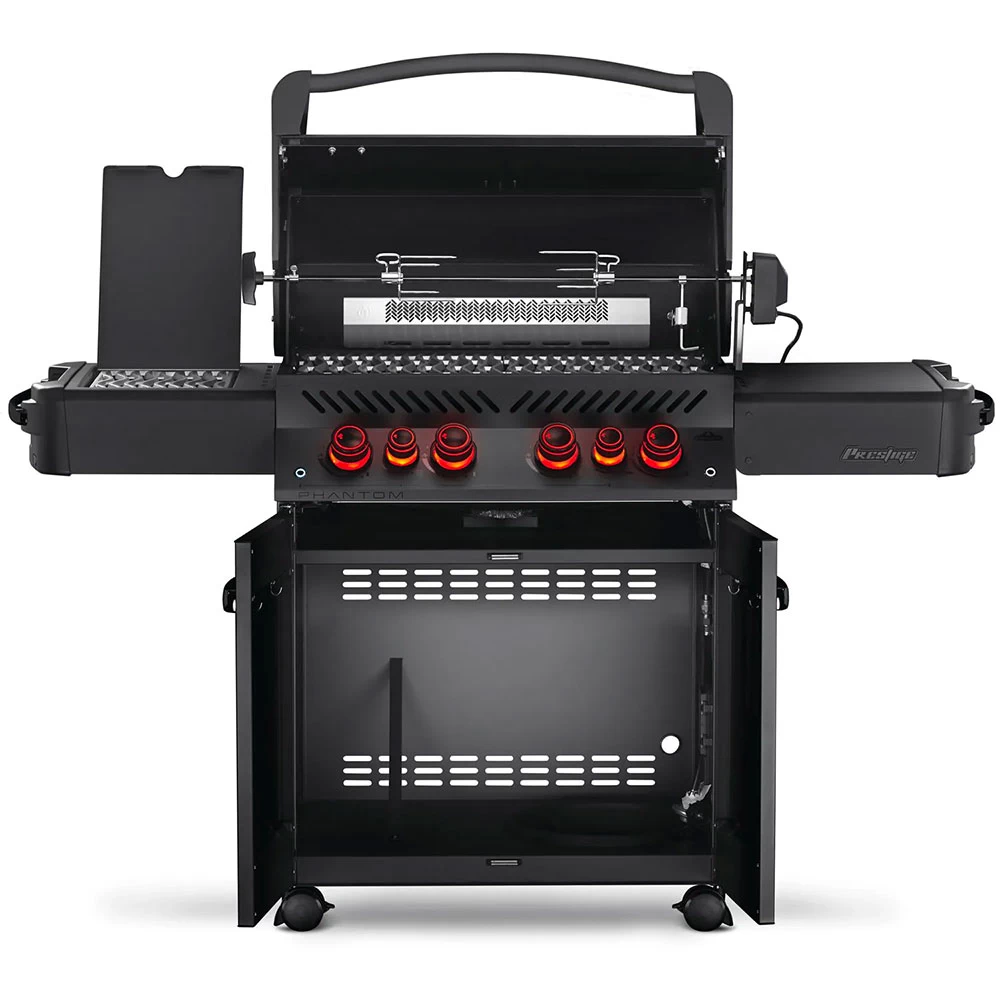 Napoleon Phantom Prestige 500 Propane Gas Grill With Infrared Rear Burner, Infrared Side Burner, & Rotisserie Kit - Matte Black - Image 3