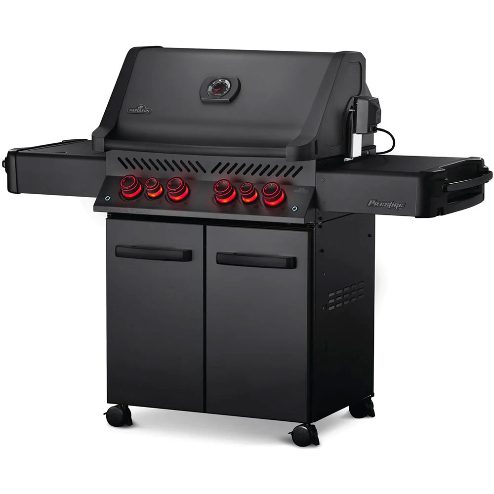 Napoleon Phantom Prestige 500 Natural Gas Grill With Infrared Rear Burner, Infrared Side Burner, & Rotisserie Kit - Matte Black - Image 2