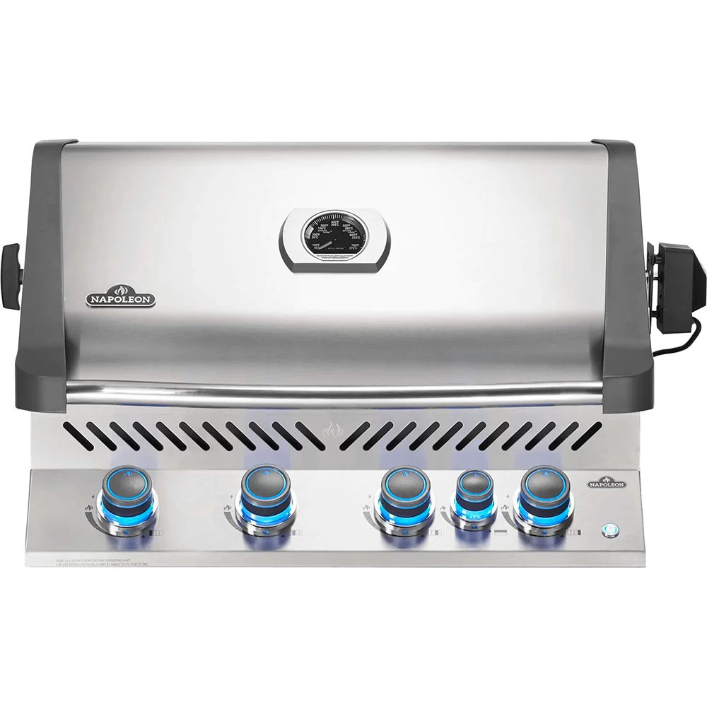 Napoleon Prestige 500 Built-in Natural Gas Grill With Infrared Rear Burner And Rotisserie Kit