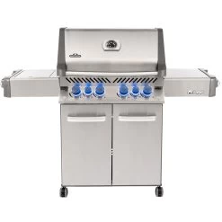 Napoleon Prestige 500 Propane Gas Grill With Infrared Rear Burner And Infrared Side Burner And Rotisserie Kit