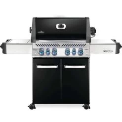 Napoleon Prestige 500 Natural Gas Grill With Infrared Rear Burner And Infrared Side Burner And Rotisserie Kit -Black