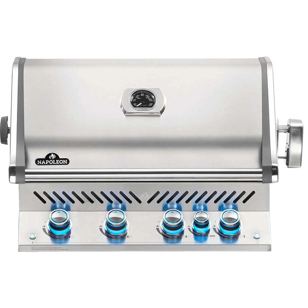 Napoleon Prestige PRO 500 Built-In Natural Gas Grill With Infrared Rear Burner And Rotisserie Kit