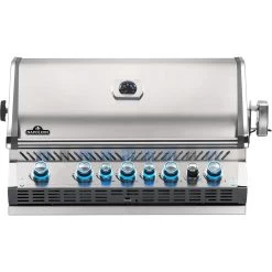Napoleon Prestige PRO 665 Built-In Propane Gas Grill With Infrared Rear Burner And Rotisserie Kit