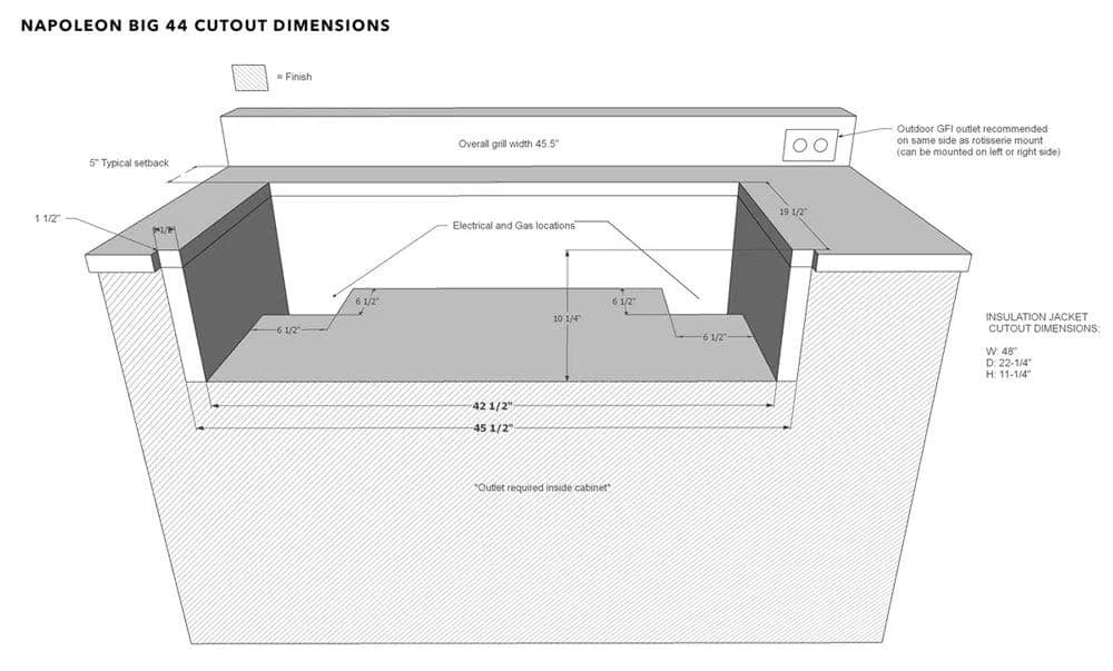 Napoleon Grills 44” 700 Built-In Gas Grill Head With Infrared Rear Rotisserie Burner - Image 8