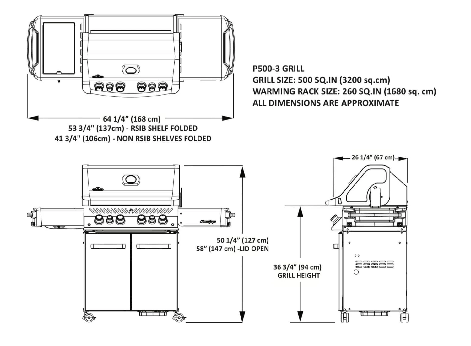 Napoleon Grills Prestige 500 Gas Grill On Cart, Stainless Steel - Image 12