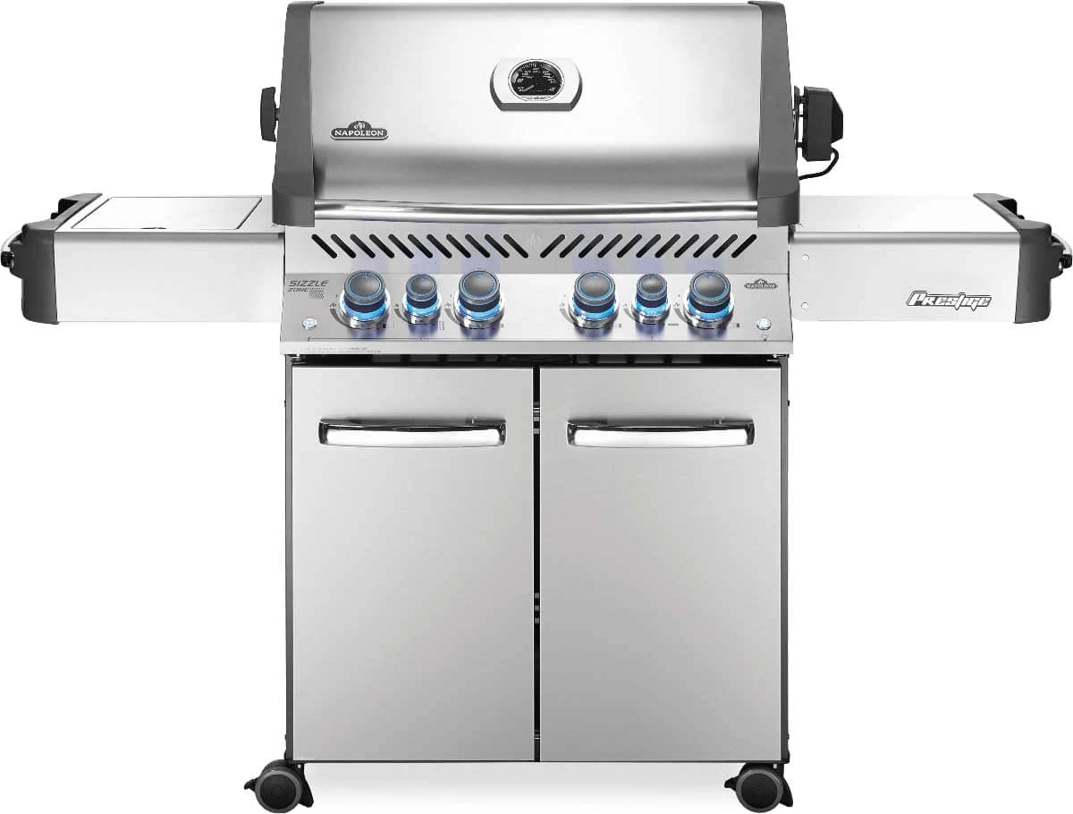 Napoleon Grills Prestige 500 Gas Grill With Infrared Side And Rear Burners, Stainless Steel